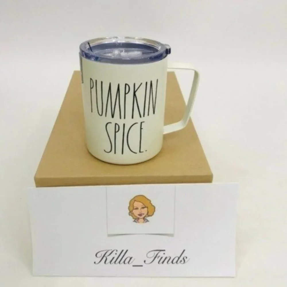 Rae Dunn Pumpkin Spice Tumbler Mug 12 oz Halloween Coffee Cup